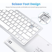 WB-8022 Ultra-thin Wireless Bluetooth Keyboard, Portuguese Keys(Silver)