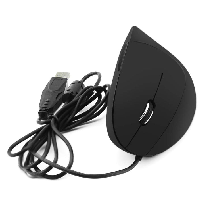 CM0093 Wired Version 2.4GHz Three-button Vertical Mouse for Left-hand, Resolution: 1000DPI / 1200DPI / 1600DPI, Cable Length���1.7m(Black)