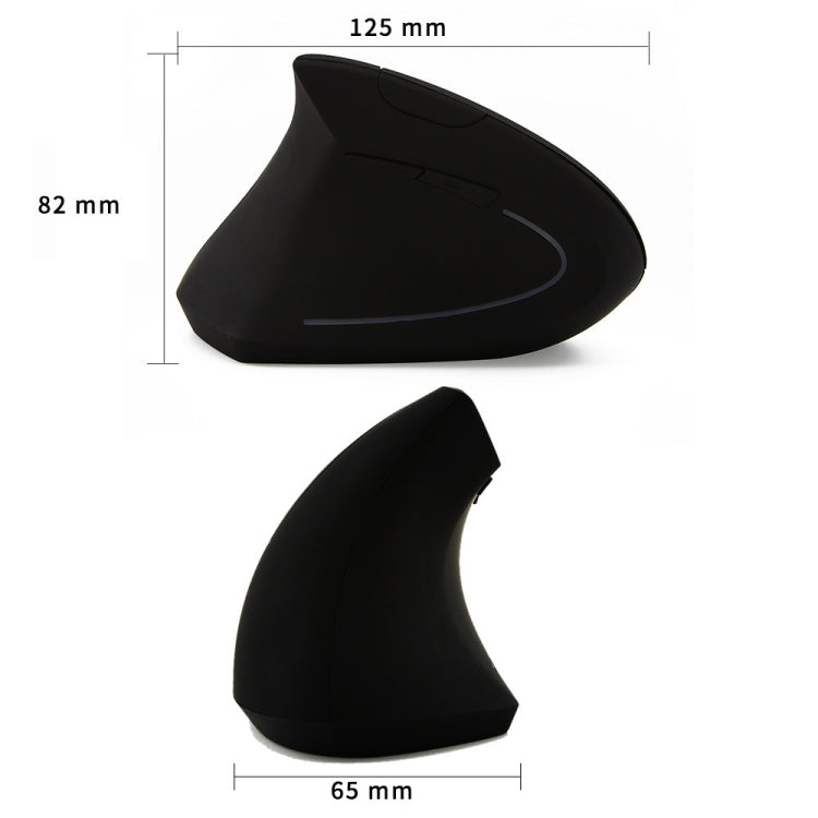 CM0093 Wired Version 2.4GHz Three-button Vertical Mouse for Left-hand, Resolution: 1000DPI / 1200DPI / 1600DPI, Cable Length���1.7m(Black)