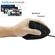 CM0093 Wired Version 2.4GHz Three-button Vertical Mouse for Left-hand, Resolution: 1000DPI / 1200DPI / 1600DPI, Cable Length���1.7m(Black)