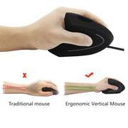 CM0093 Wired Version 2.4GHz Three-button Vertical Mouse for Left-hand, Resolution: 1000DPI / 1200DPI / 1600DPI, Cable Length���1.7m(Black)