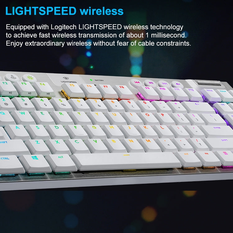 Logitech G913 TKL Wireless RGB Mechanical Gaming Keyboard (GL-Tactile)(White)