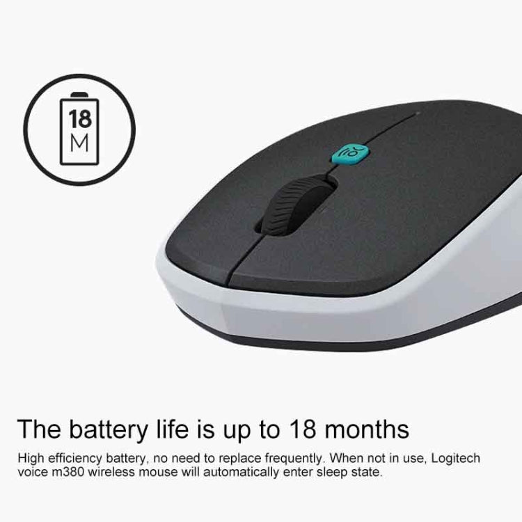 Logitech Voice M380 4 Buttons Smart Voice Input Wireless Mouse (Silver Grey)