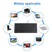 TT-A01 Ultra-thin Design Mini Wired Keyboard, German Version (Black)