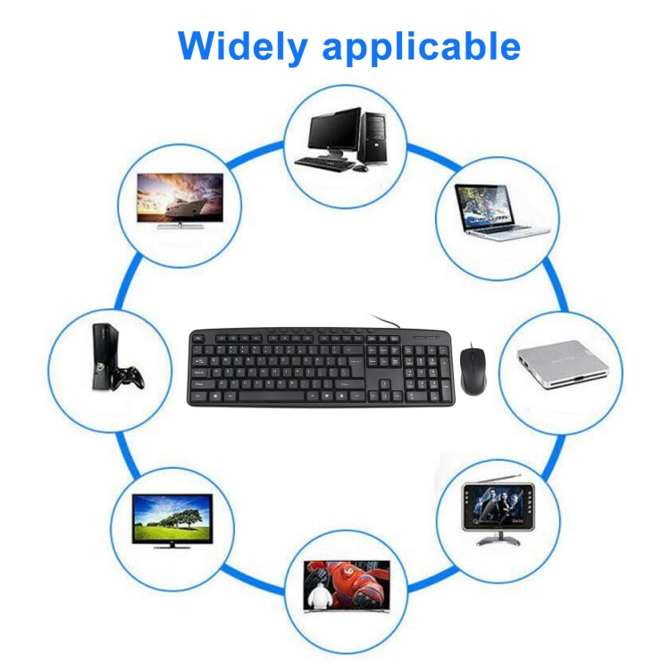 KB-8377 USB Wired Keyboard Mouse Set (Black)