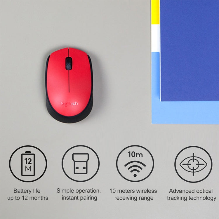 Logitech M170 1000DPI USB Wireless Mouse with 2.4G Receiver (Blue)