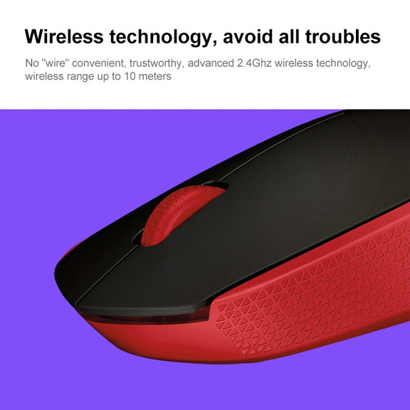 Logitech M171 1000DPI USB Wireless Mouse with 2.4G Receiver (Red)
