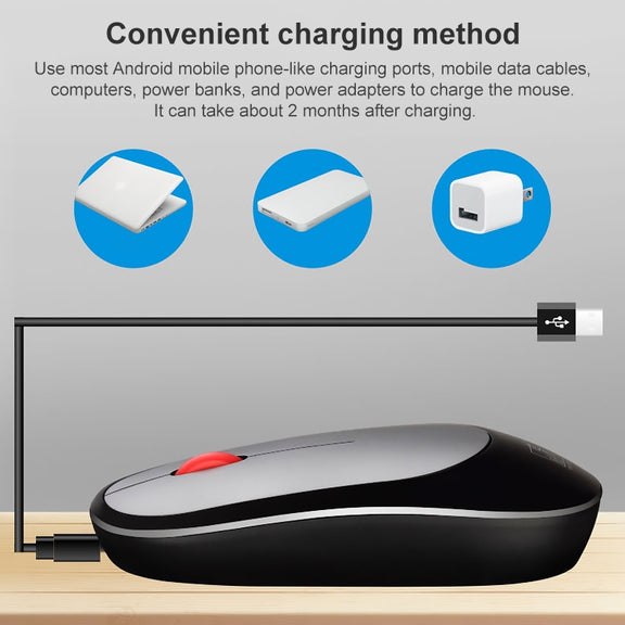 ZGB 360 2.4G Computer Laptop Wireless Chargeable Mini Mouse 1000dpi(Blue)