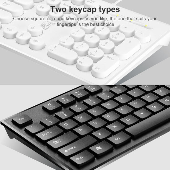 ZGB S500 Round Keycap Wired Keyboard + Mouse Set (Black)