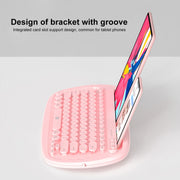 FOETOR K520t Mini Three Modes Wireless Bluetooth Keyboard(Pink)