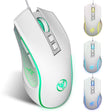 HXSJ X100 7-buttons 3600 DPI Cool Glowing Wired Gaming Mouse, Cable Length: 1.5m (White) - Wired Mice by HXSJ | Online Shopping South Africa | PMC TechLife | Buy Now Pay Later Mobicred