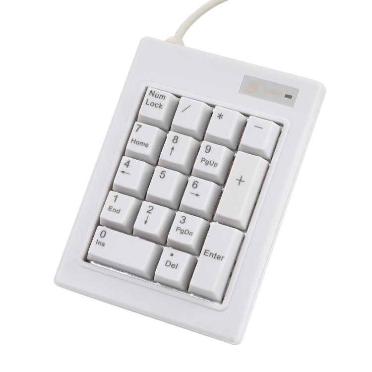 DX-17A 17-keys USB Wired Mechanical Black Shaft Mini Numeric Keyboard(White)