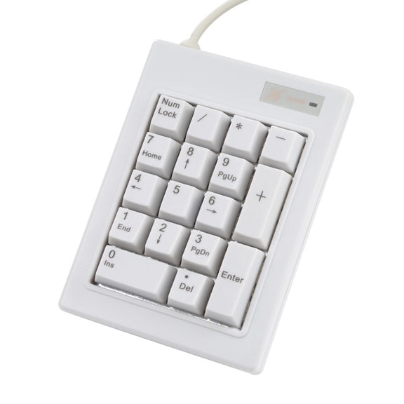 DX-17A 17-keys USB Wired Mechanical Black Shaft Mini Numeric Keyboard(White)