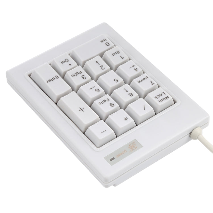 DX-17A 17-keys USB Wired Mechanical Black Shaft Mini Numeric Keyboard(White)