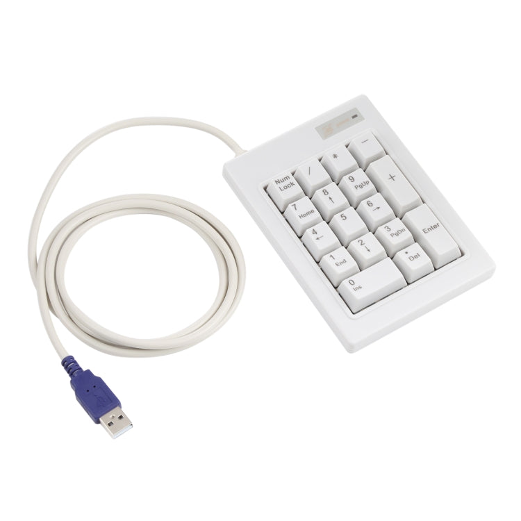 DX-17A 17-keys USB Wired Mechanical Black Shaft Mini Numeric Keyboard(White)