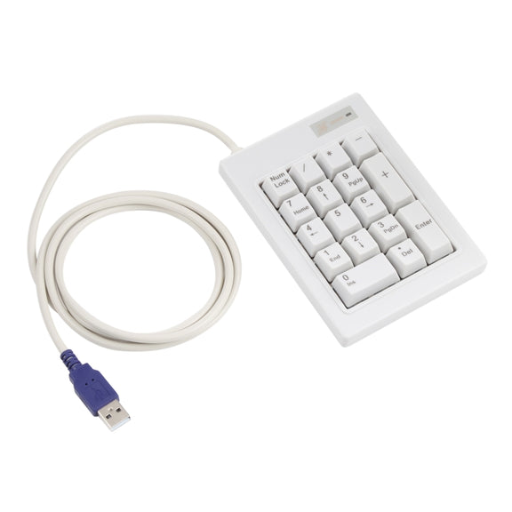 DX-17A 17-keys USB Wired Mechanical Black Shaft Mini Numeric Keyboard(White)