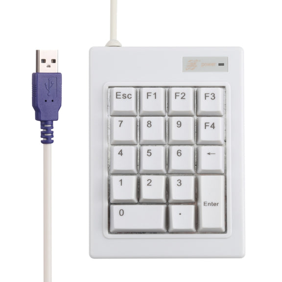 DX-18A 18-keys USB Wired Mechanical Black Shaft Mini Numeric Keyboard (White)