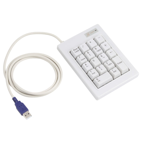 DX-18B 18-keys USB Wired Mechanical Black Shaft Mini Numeric Keyboard (White)