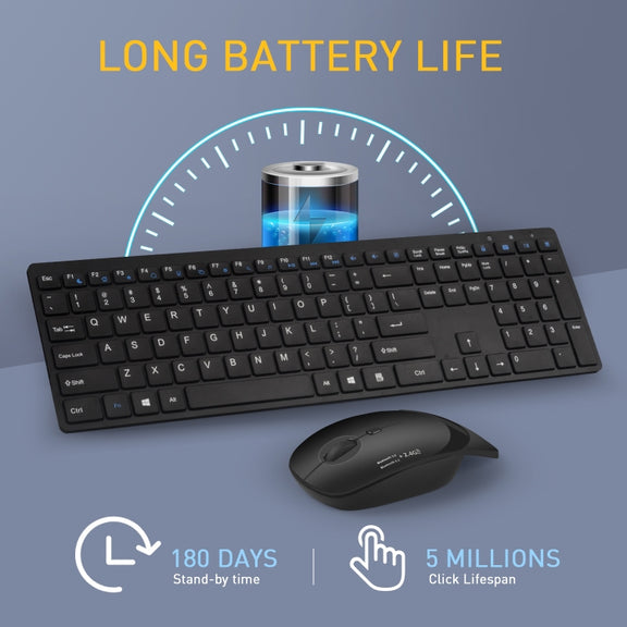 MKESPN 8022 2.4G Scissor Foot Ultra-thin Wireless Keyboard + Mouse Set