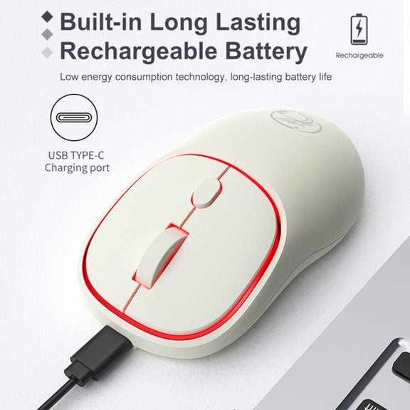 iMICE W-618 Rechargeable 4 Buttons 1600 DPI 2.4GHz Silent Wireless Mouse for Computer PC Laptop (Pink)