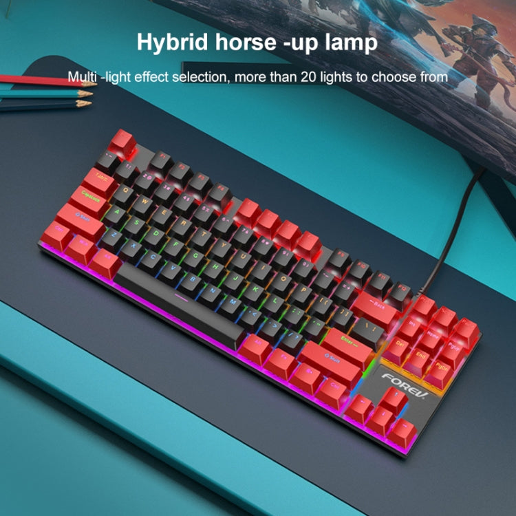 FOREV FV-301 87-keys Blue Axis Mechanical Gaming Keyboard, Cable Length: 1.6m(Yellow + White)