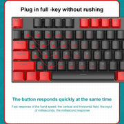 FOREV FV-301 87-keys Blue Axis Mechanical Gaming Keyboard, Cable Length: 1.6m(Black Red)