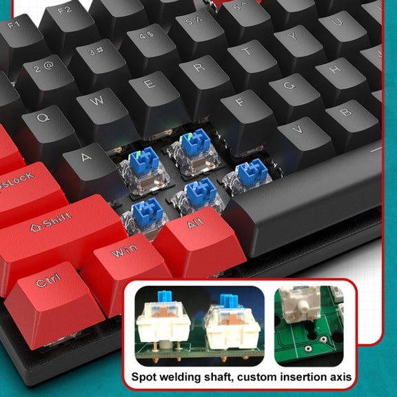FOREV FV-301 87-keys Blue Axis Mechanical Gaming Keyboard, Cable Length: 1.6m(Yellow + White)