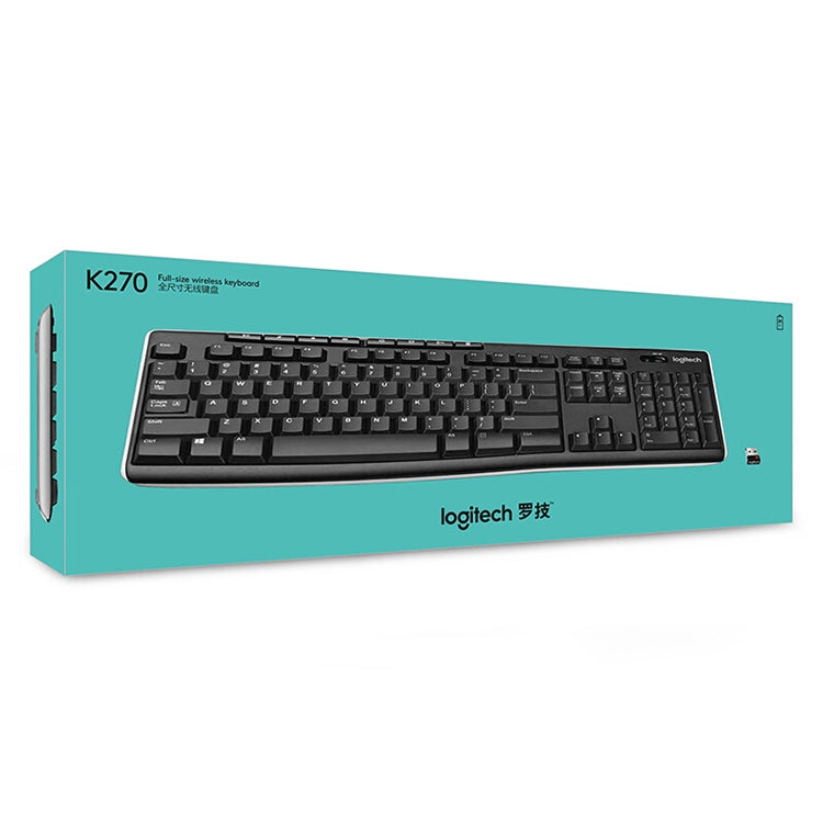 Logitech K270 Single Wireless Ultra-thin Silent Keyboard (Black)
