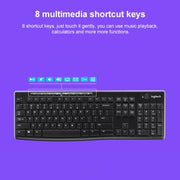 Logitech K270 Single Wireless Ultra-thin Silent Keyboard (Black)