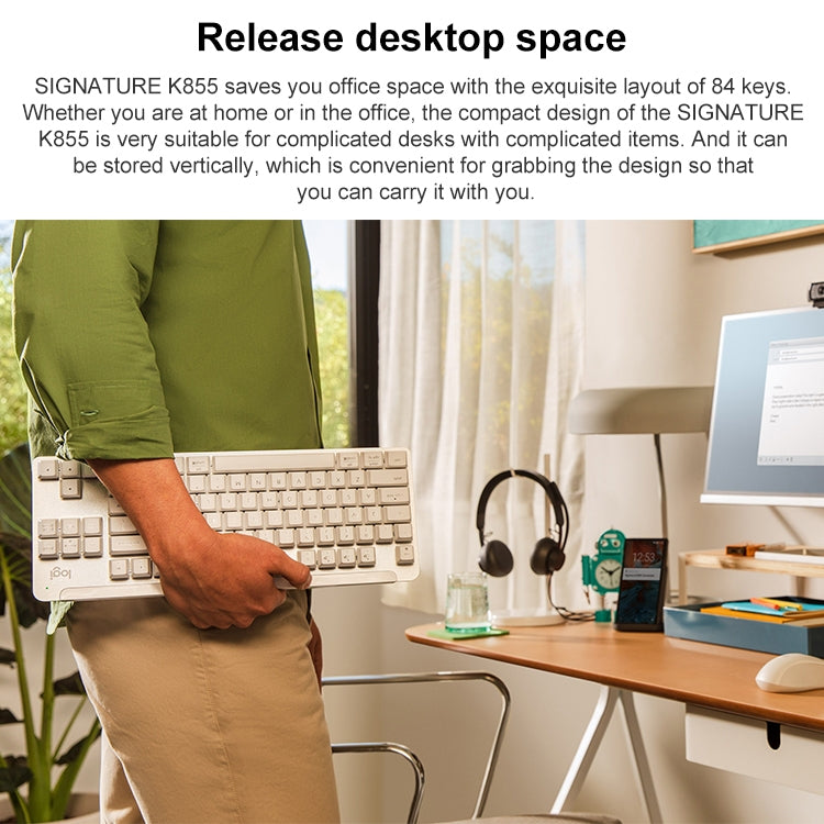 Logitech K855 Wireless Bluetooth Dual Mode Silent Mechanical Keyboard (Black)