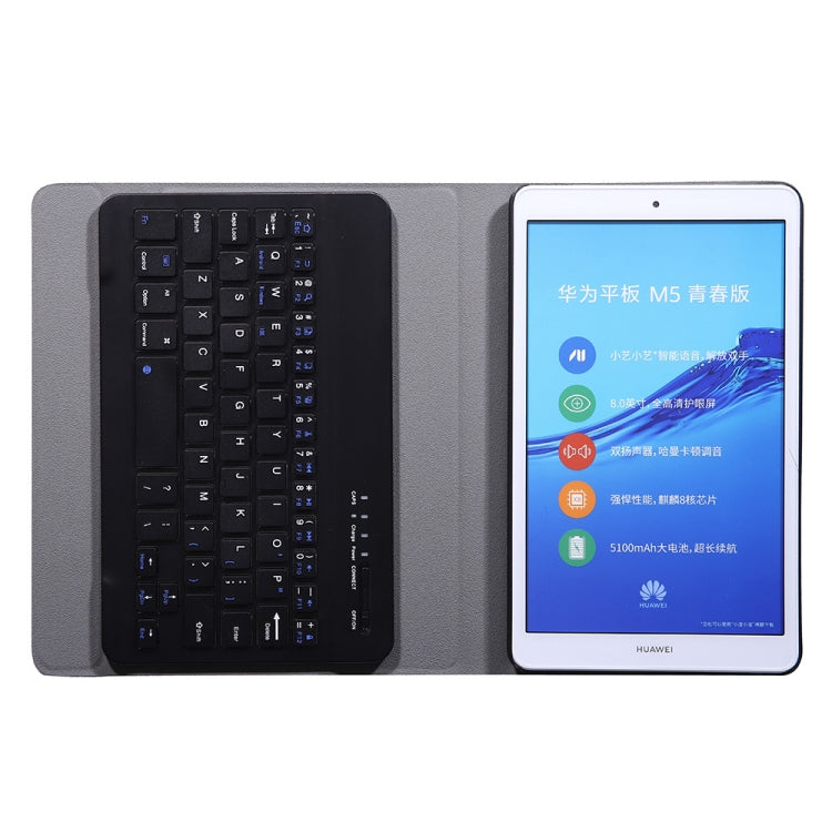 A0M5 Detachable Bluetooth Keyboard + Ultrathin Horizontal Flip Leather Tablet Case for Huawei MediaPad M5 & Honor Tab 5 8 inch, with Holder(Black)