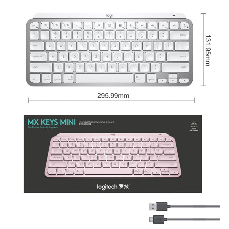 Logitech MX Keys Mini Wireless Bluetooth Ultra-thin Smart Backlit Keyboard (Black)