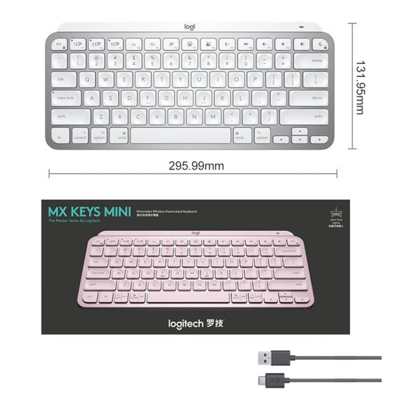 Logitech MX Keys Mini Wireless Bluetooth Ultra-thin Smart Backlit Keyboard (Grey)