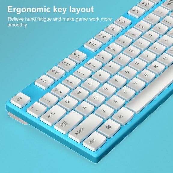ZGB 8820 Candy Color Wireless Keyboard + Mouse Set (White)