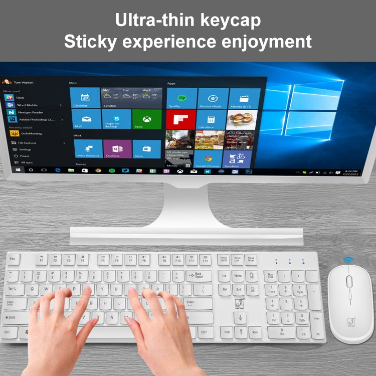 ZGB 8820 Candy Color Wireless Keyboard + Mouse Set (White)