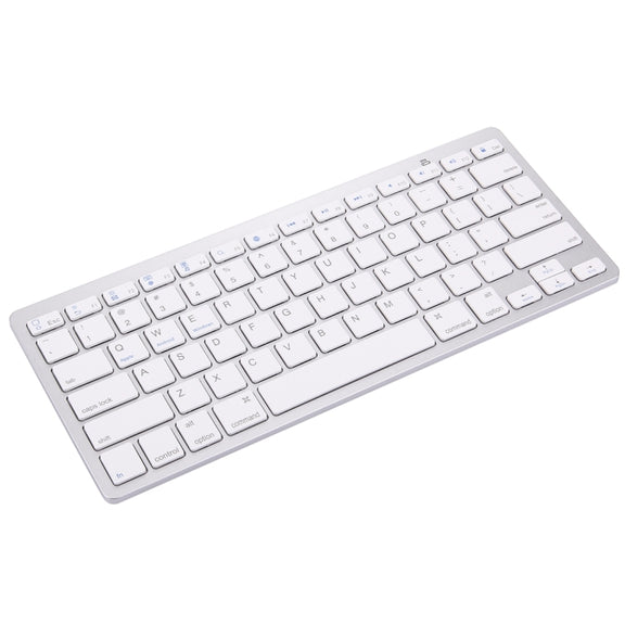 BK-3001 Bluetooth Wireless 78 Keys Ultrathin Keyboard for Windows / iPad / iPhone(Silver)