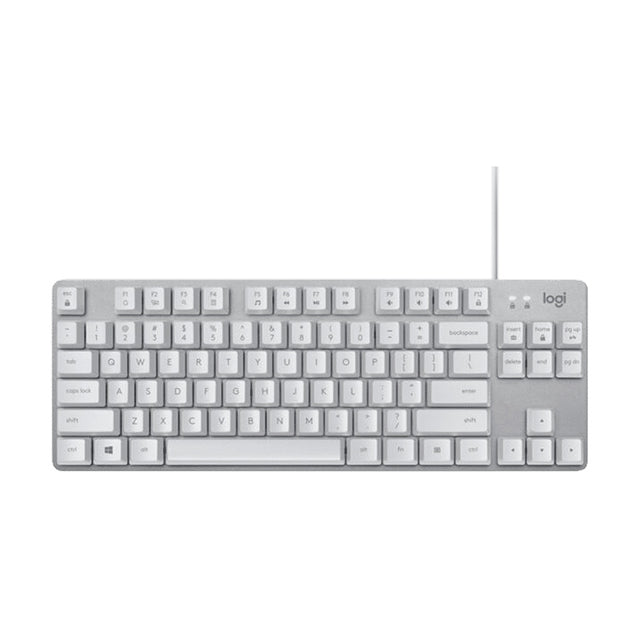 Logitech K835 Mini Mechanical Wired Keyboard, Green Shaft (White)
