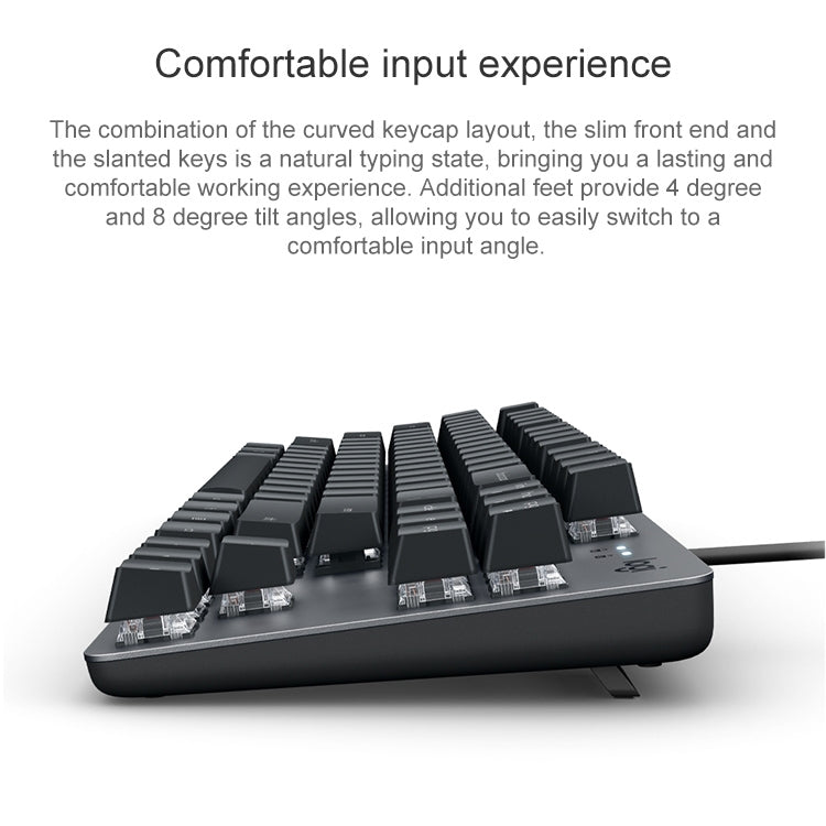Logitech K835 Mini Mechanical Wired Keyboard, Green Shaft (Black)
