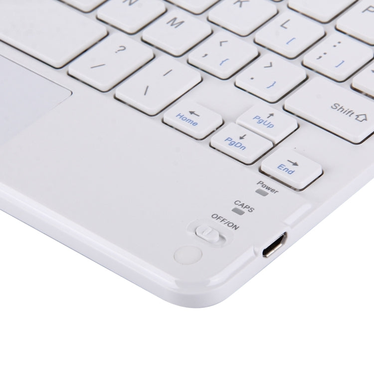Bluetooth Wireless Keyboard with Touch Panel, Compatible with All Android & Windows 9 inch Tablets with Bluetooth Functions(White)
