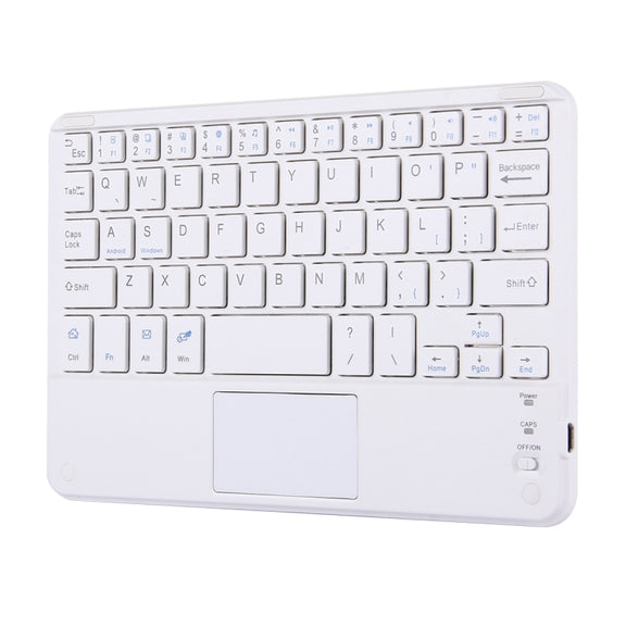 Bluetooth Wireless Keyboard with Touch Panel, Compatible with All Android & Windows 10 inch Tablets with Bluetooth Functions (White)