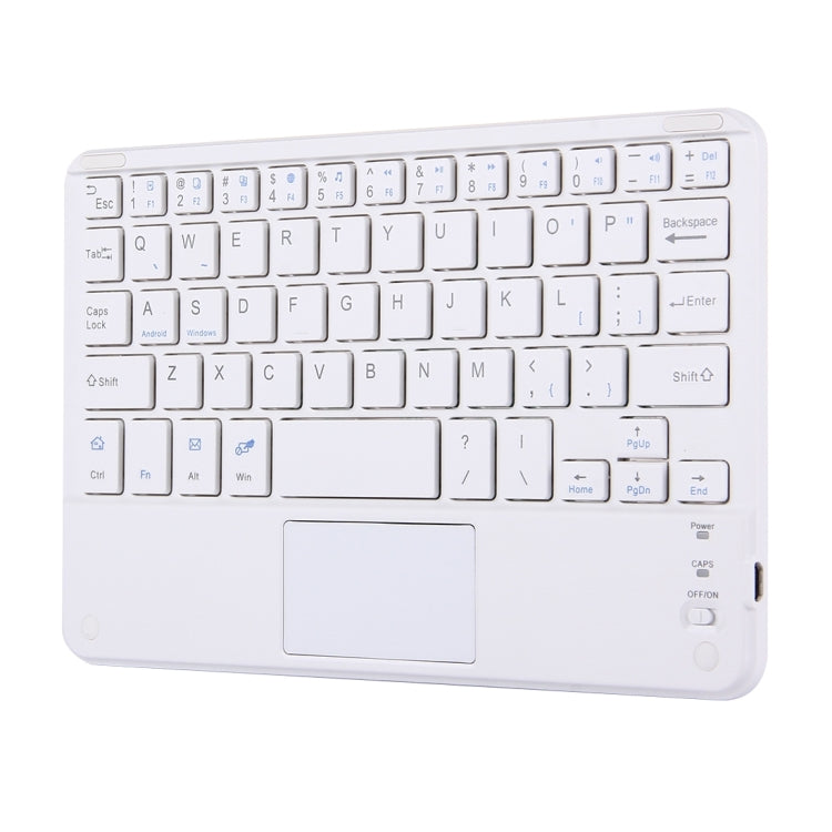 Bluetooth Wireless Keyboard with Touch Panel, Compatible with All Android & Windows 10 inch Tablets with Bluetooth Functions (White)