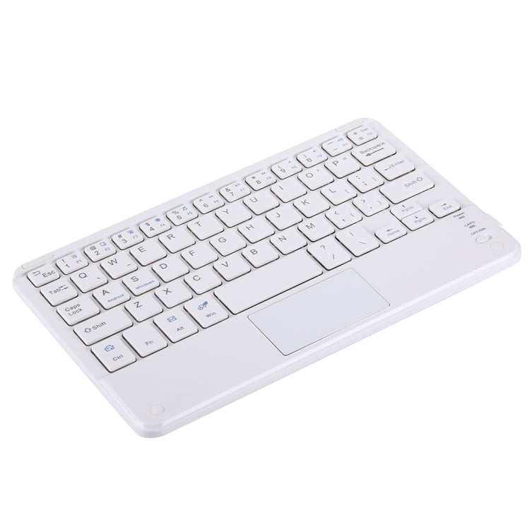 Bluetooth Wireless Keyboard with Touch Panel, Compatible with All Android & Windows 10 inch Tablets with Bluetooth Functions (White)