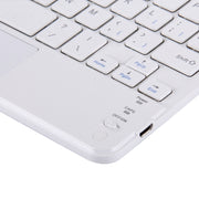 Bluetooth Wireless Keyboard with Touch Panel, Compatible with All Android & Windows 10 inch Tablets with Bluetooth Functions (White)