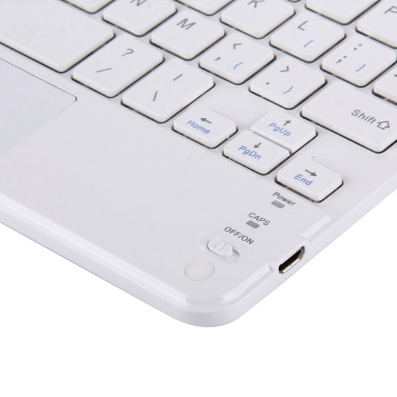 Bluetooth Wireless Keyboard with Touch Panel, Compatible with All Android & Windows 10 inch Tablets with Bluetooth Functions (White)