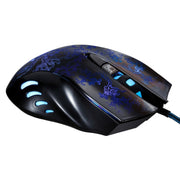 Chasing Leopard 169 USB 2400DPI Four-speed Adjustable LED Backlight Wired Optical E-sport Gaming Mouse with Counter Weight, Length: 1.45m(Black)
