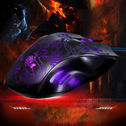 Chasing Leopard 169 USB 2400DPI Four-speed Adjustable LED Backlight Wired Optical E-sport Gaming Mouse with Counter Weight, Length: 1.45m(Black)