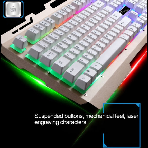 Chasing Leopard G700 USB RGB Backlight Wired Optical Gaming Mouse and Keyboard Set, Keyboard Cable Length: 1.35m, Mouse Cable Length: 1.3m(Black)