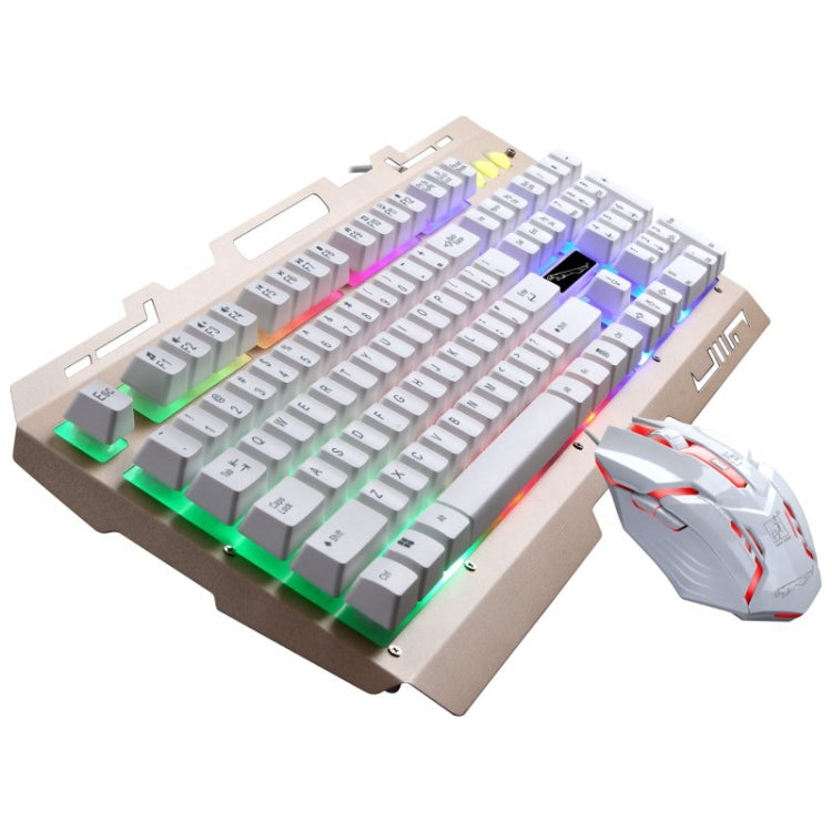 Chasing Leopard G700 USB RGB Backlight Wired Optical Gaming Mouse and Keyboard Set, Keyboard Cable Length: 1.35m, Mouse Cable Length: 1.3m(White)