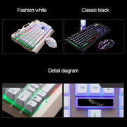 Chasing Leopard G700 USB RGB Backlight Wired Optical Gaming Mouse and Keyboard Set, Keyboard Cable Length: 1.35m, Mouse Cable Length: 1.3m(White)