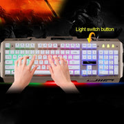 Chasing Leopard G700 USB RGB Backlight Wired Optical Gaming Mouse and Keyboard Set, Keyboard Cable Length: 1.35m, Mouse Cable Length: 1.3m(White)